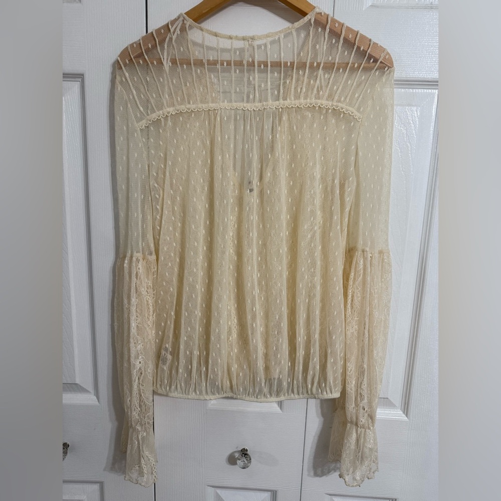 NWT Free People far away lace top ivory - Picture 7 of 10